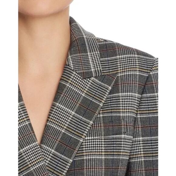 Theory The Power Blazer in City Plaid Long Line Jacket Size 2 Business - Picture 9 of 10